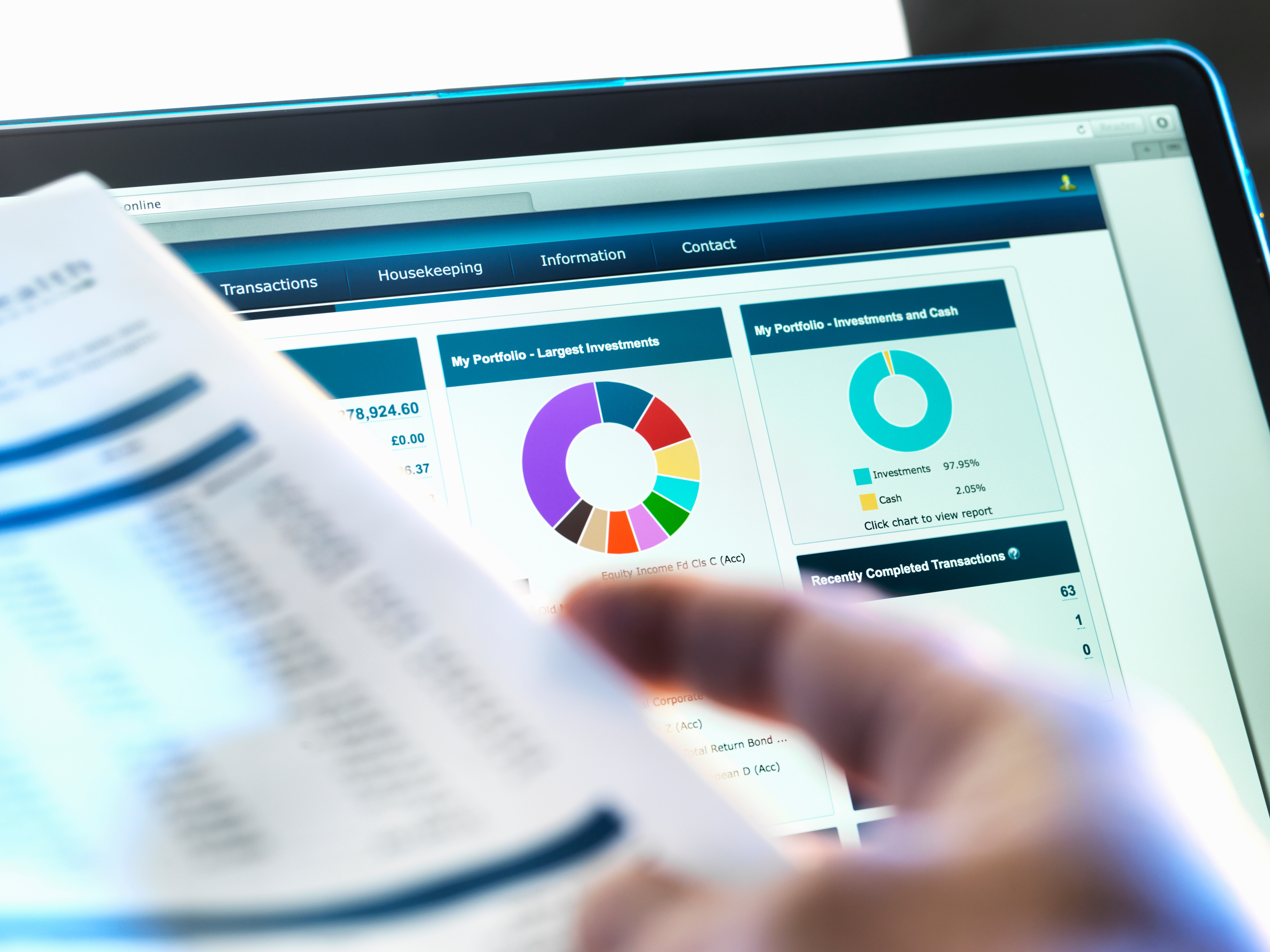 Person reading report 